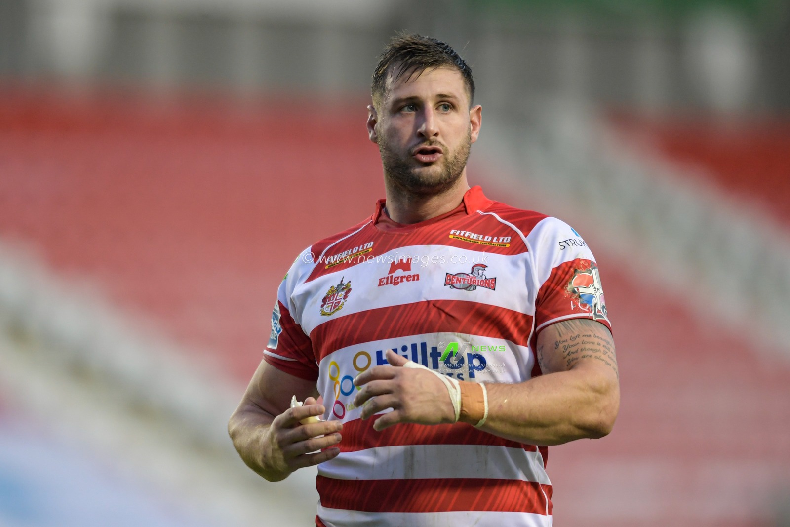 Alex Gerrard (15) of Leigh Centurions in action during the game