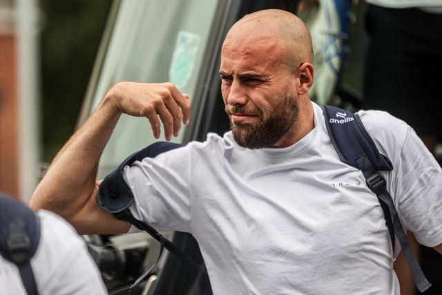 James Harrison of Warrington Wolves arrives during the Betfred Super League Round 11 match Wakefield Trinity vs Warrington Wolves at DIY Kitchens Stadium, Wakefield, United Kingdom, 18th May 2025

(Photo by Alfie Cosgrove/News Images)