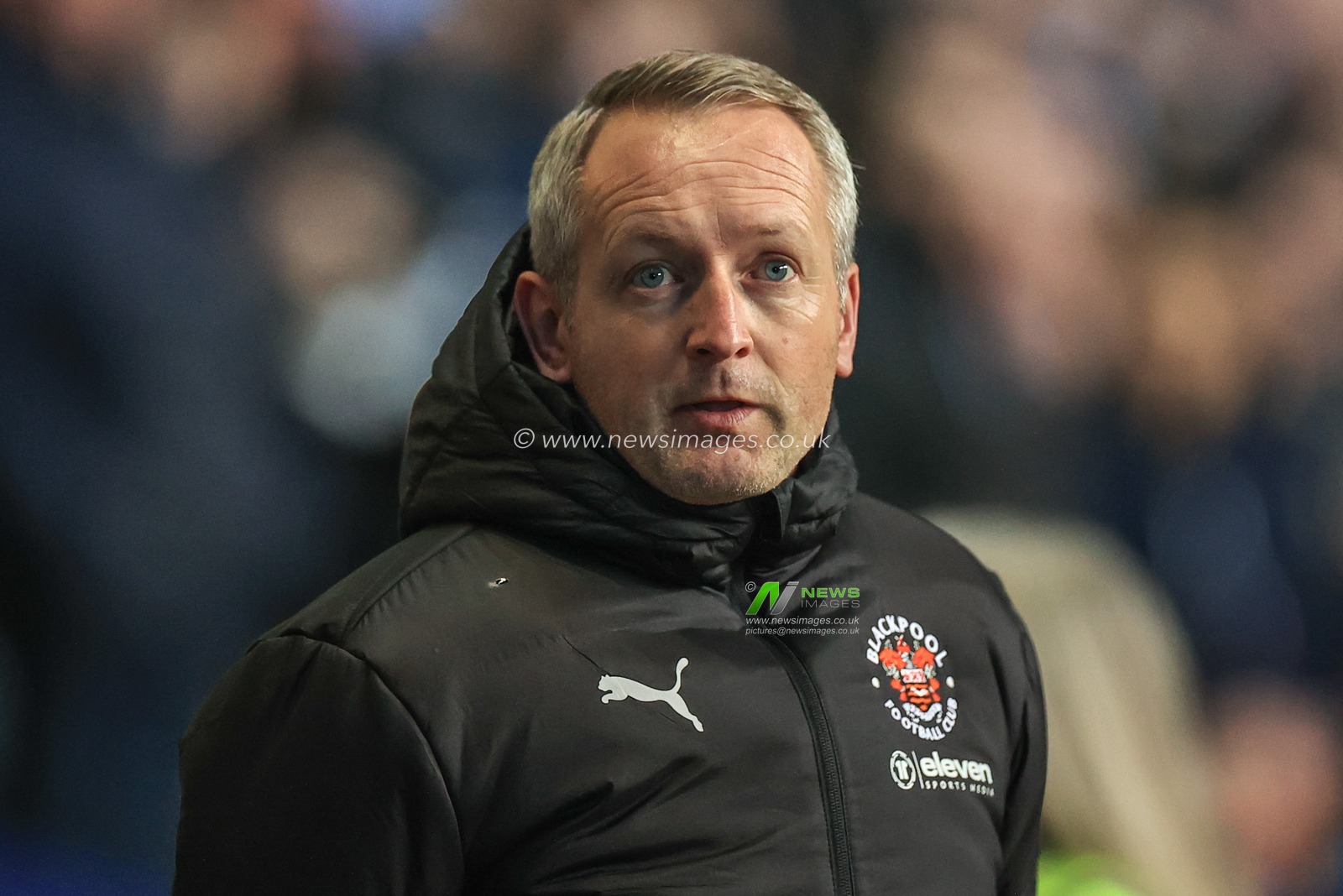 Neil Critchley head coach of Blackpool during the game