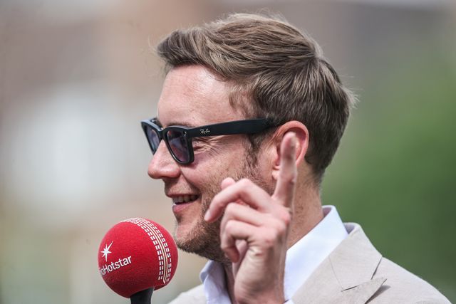 Stuart Broad is interviewed during the 5th Rothesay Test Match Day 2 England v India at The Kia Oval, London, United Kingdom, 1st August 2025

(Photo by Alfie Cosgrove/News Images)