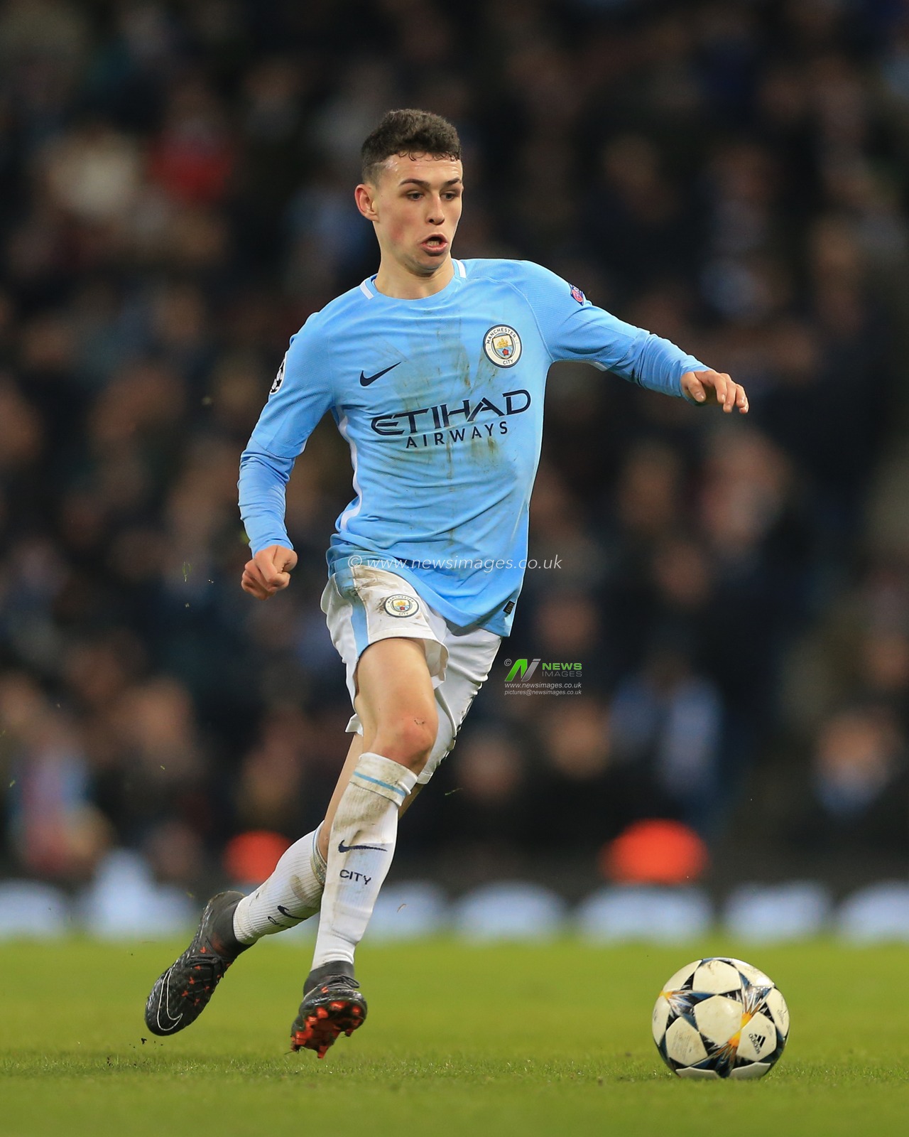 7th March 2018 , Etihad Stadium, Manchester, England; Champions League Round of 16 leg 2, Manchester City versus FC Basel; Phil Foden #47 of Manchester City