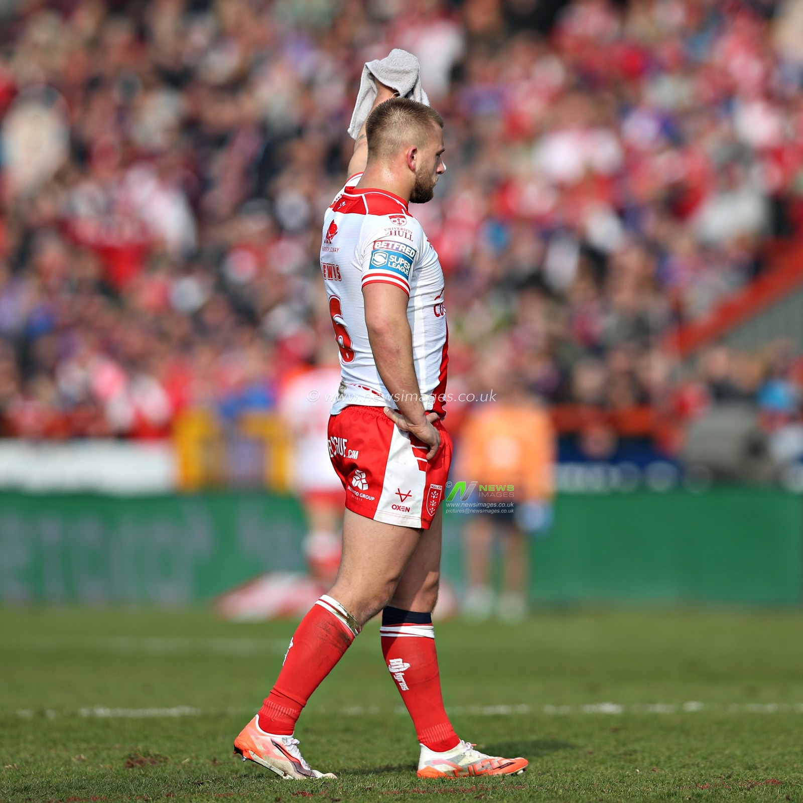 Mikey Lewis of Hull KR celebrates his try during the Betfred Super League Round 5 match Hull KR vs Leigh Leopards at Sewell Group Craven Park, Kingston upon Hull, United Kingdom, 22nd March 2025

(Photo by Sam Eaden/News Images)
