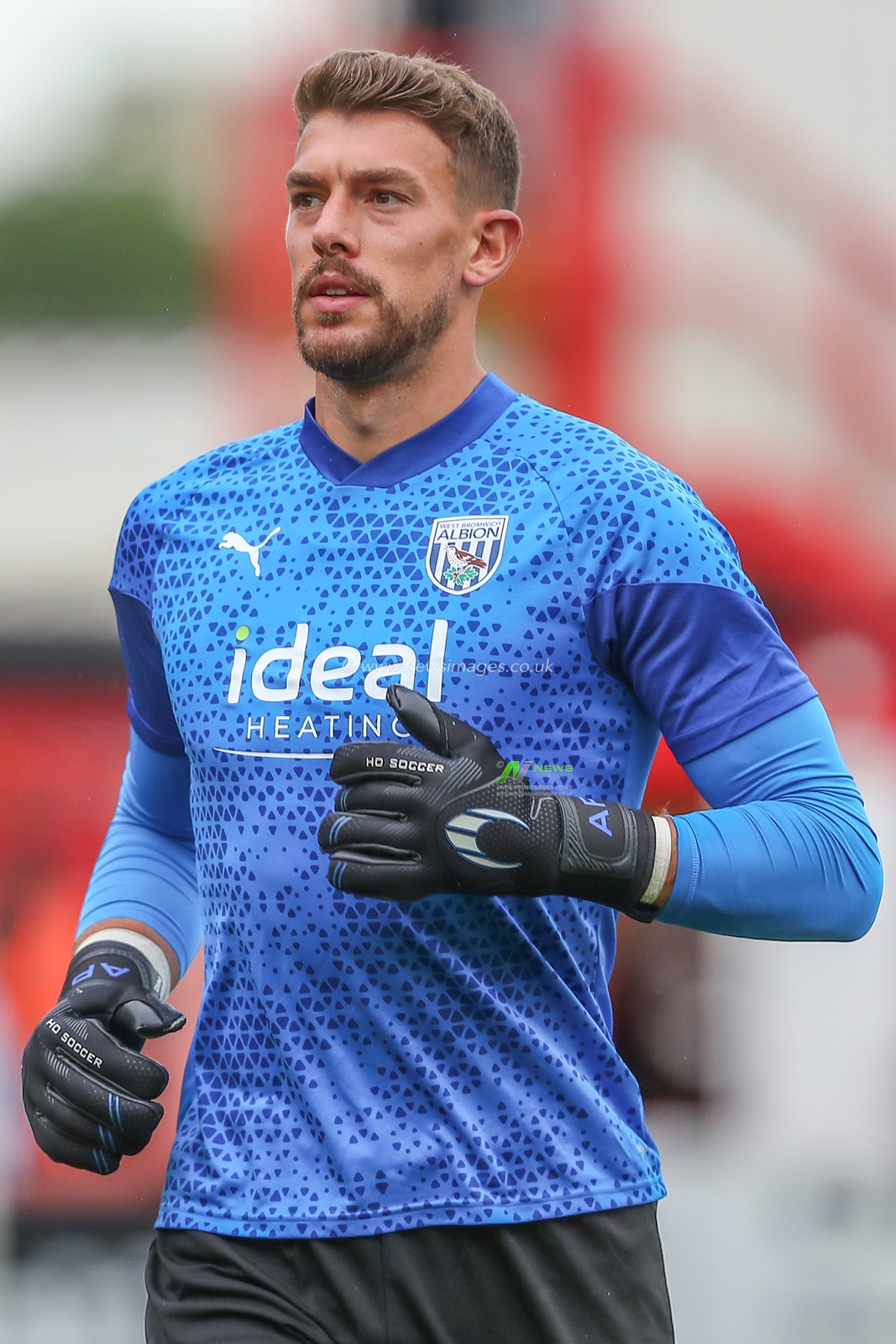 Alex Palmer #24 of West Bromwich Albion during the pre-game warm up ahead of the Pre-season friendly match Cheltenham Town vs West Bromwich Albion at The Completely-Suzuki Stadium, Cheltenham, United Kingdom, 18th July 2023

(Photo by Gareth Evans/News Images)