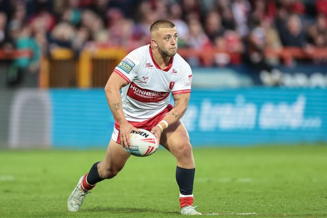 Mikey Lewis of Hull KR in action during the Betfred Super League round 10 match Hull KR vs Castleford Tigers at Sewell Group Craven Park, Hull, United Kingdom on 30 April 2026

(Photo by Mark Cosgrove/News Images)