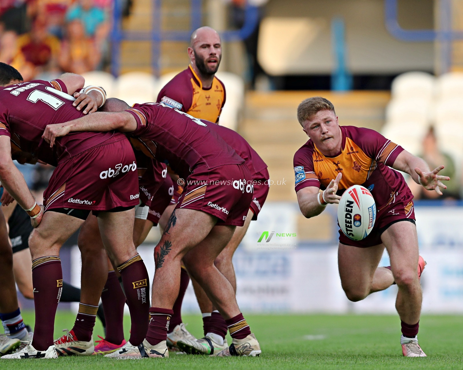 Zac Woolford of Huddersfield Giants during the Betfred Super League round 19 match Huddersfield Giants vs Wakefield Trinity at the Accu Stadium, Huddersfield, United Kingdom, 18th July 2025(Photo by Sam Eaden/News Images)
