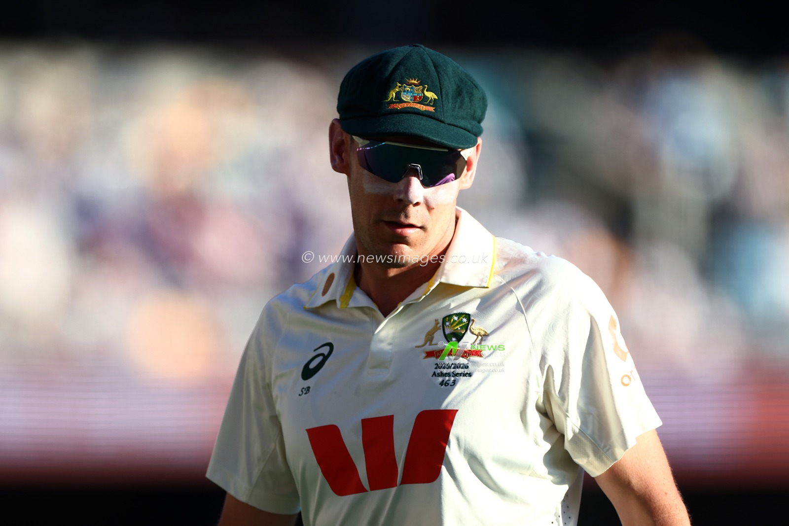 Scott Boland of Australia looks on during the NRMA Insurance Ashes Second Test Day 1 Series match Australia vs England at The Gabba, Brisbane Cricket Ground, Brisbane, Australia, 4th December 2025

(Photo by Patrick Hoelscher/News Images)

*** GER AUT SUI OUT ***
