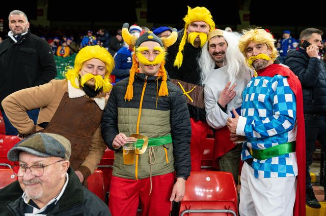 French fans during the Guinness Six Nations match Wales vs France at Principality Stadium, Cardiff, United Kingdom, 15th February 2026

(Photo by Andrew Lewis/News Images)