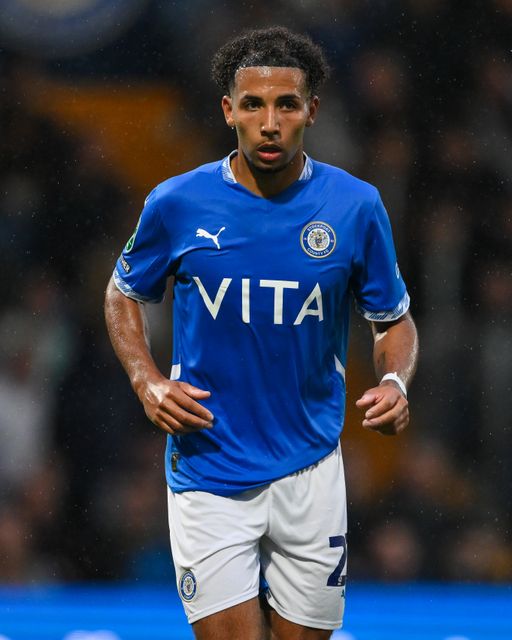 Odin Bailey of Stockport County during the Carabao Cup match Stockport County vs Blackburn Rovers at Edgeley Park Stadium, Stockport, United Kingdom, 13th August 2024

(Photo by Craig Thomas/News Images)