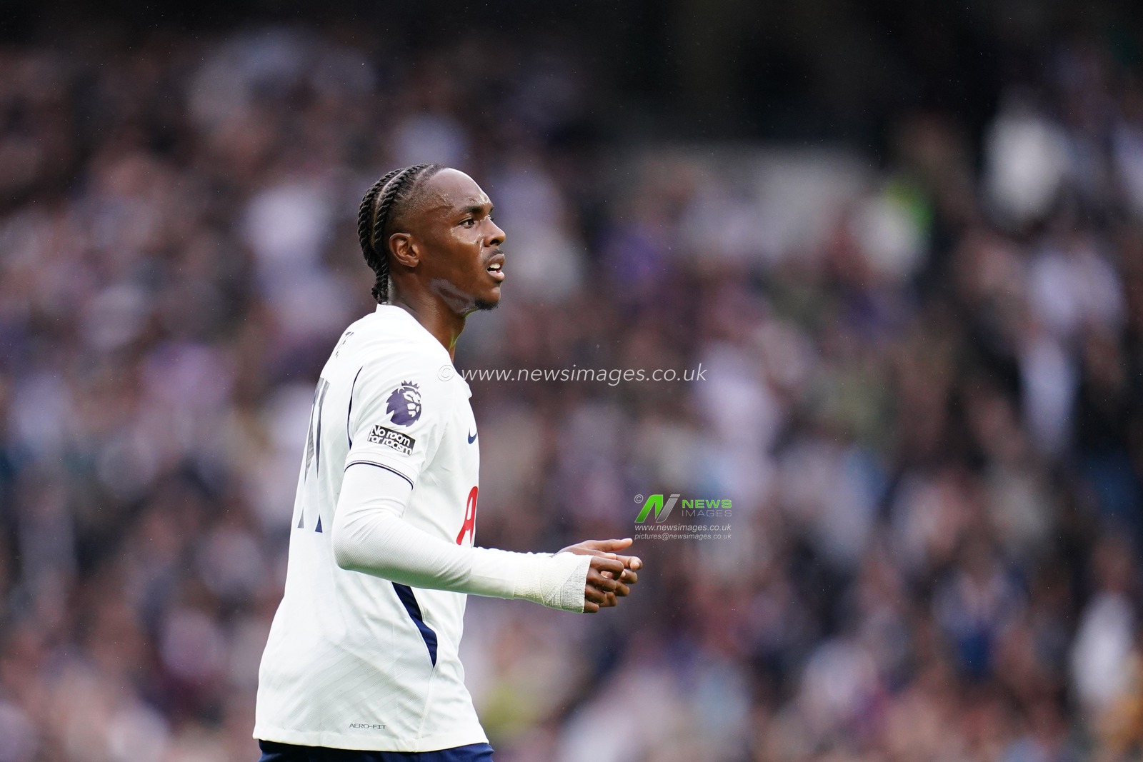 Mathys Tel of Tottenham Hotspur during the Premier League match Tottenham Hotspur vs Newcastle Untied at Tottenham Hotspur Stadium, London, United Kingdom on 29 August 2026

(Photo by Harvey Murphy/News Images)