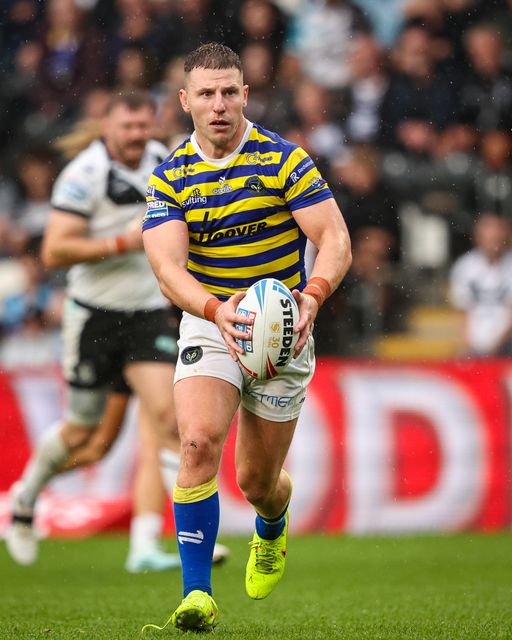 George Williams of Warrington Wolves during the Betfred Super League round 25 match Hull FC vs Warrington Wolves at MKM Stadium, Hull, United Kingdom on 29 August 2026

(Photo by Alfie Cosgrove/News Images)