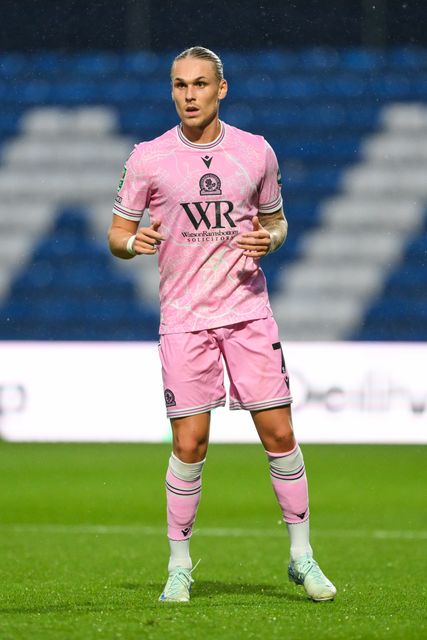 ArnÃ³r SigurÃ°sson of Blackburn Rovers during the Carabao Cup match Stockport County vs Blackburn Rovers at Edgeley Park Stadium, Stockport, United Kingdom, 13th August 2024

(Photo by Craig Thomas/News Images)