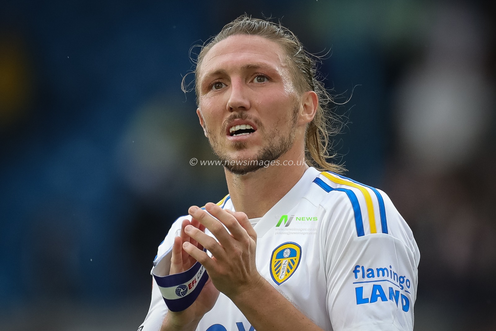 Luke Ayling #2 of Leeds United claps his hands and applauds the supporters at full-time after the Sky Bet Championship match Leeds United vs Cardiff City at Elland Road, Leeds, United Kingdom, 6th August 2023

(Photo by James Heaton/News Images)