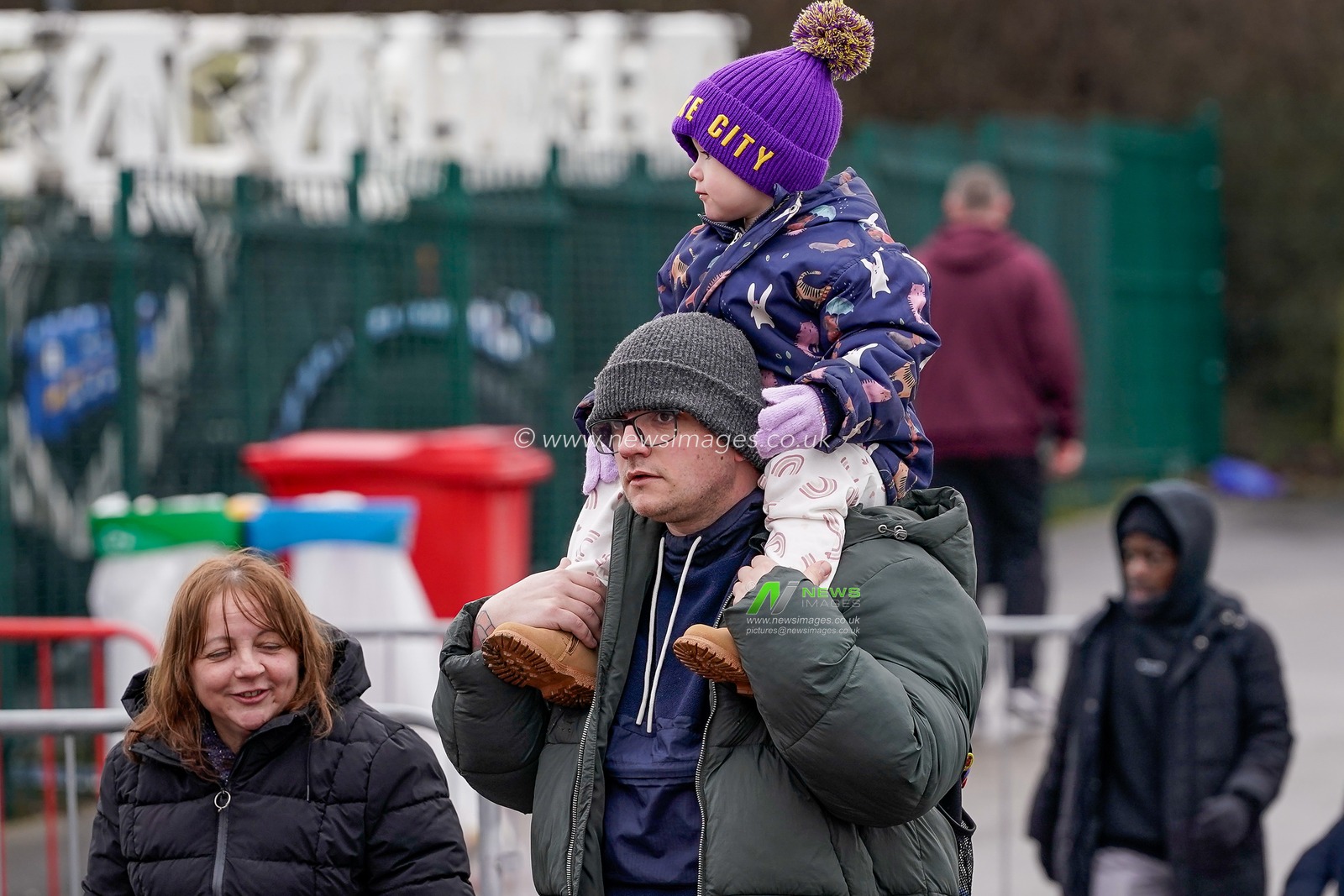 Stoke City fans walk to the stadium prior to kick off as the rain stops for a while during the Emirates FA Cup 4th Round  match Stoke City vs Fulham at Bet365 Stadium, Stoke On Trent, United Kingdom on 15 February 2026

(Photo by Maynard Manyowa/News Images)