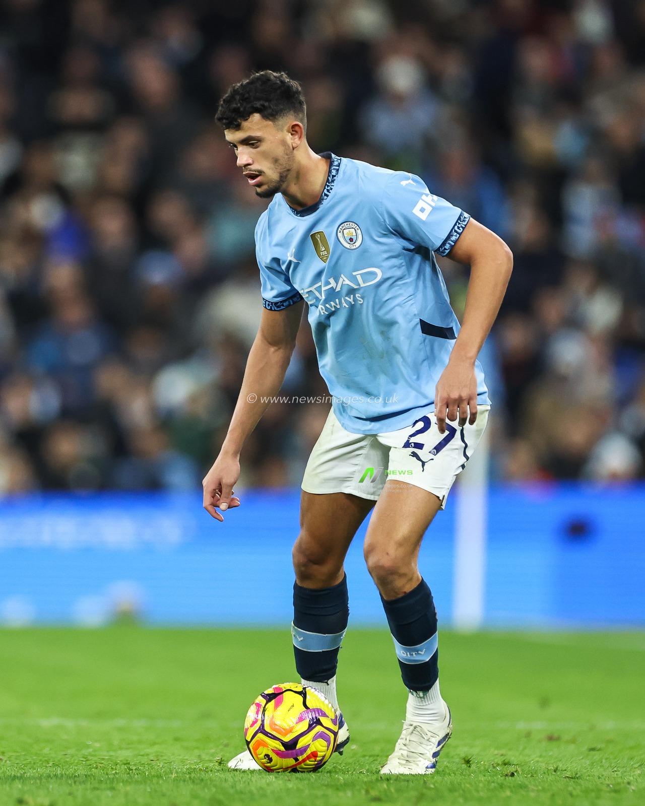 Matheus Nunes of Manchester City in action during the Premier League match Manchester City vs Manchester United at Etihad Stadium, Manchester, United Kingdom, 15th December 2024

(Photo by Mark Cosgrove/News Images)