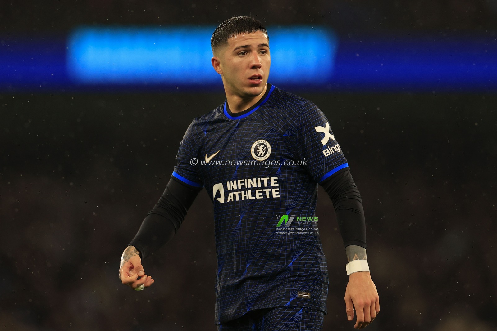 Enzo Fernandez of Chelsea during the Premier League match Manchester City vs Chelsea at Etihad Stadium, Manchester, United Kingdom, 17th February 2024

(Photo by Conor Molloy/News Images)