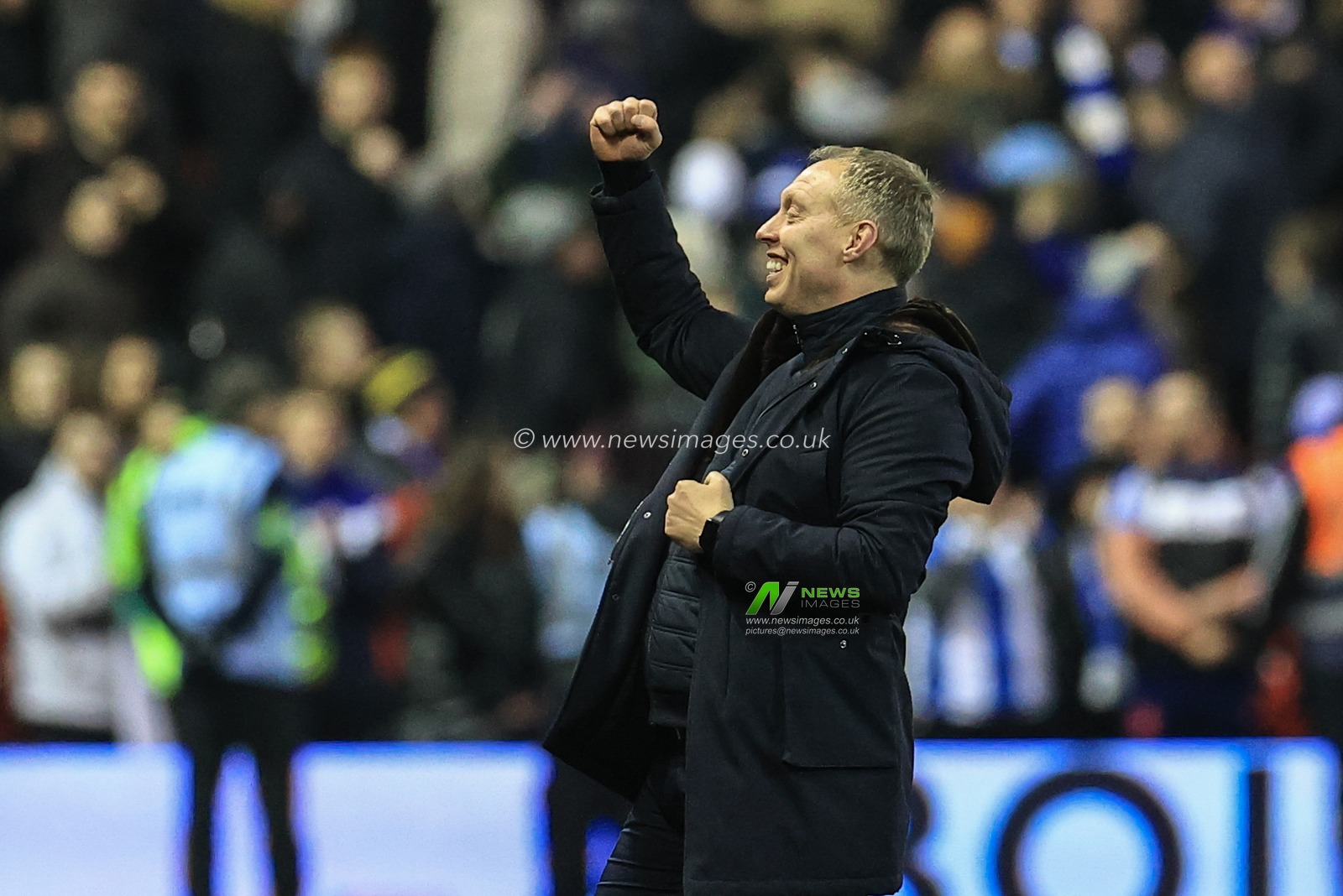 Steve Cooper manager of Nottingham Forest punches the air as Forest win 2-1