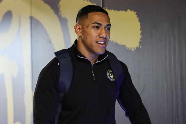 Albert Hopoate of Warrington Wolves arrives during the Betfred Super League round 9 match Warrington Wolves vs Wigan Warriors at The Halliwell Jones Stadium, Warrington, United Kingdom on 24 April 2026

(Photo by Mark Cosgrove/News Images)