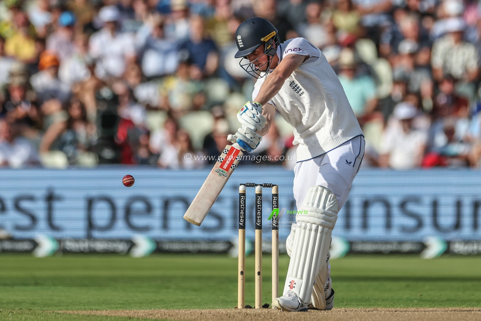 Zak Crawley of England hits the ball into the hands of Jason Holder of West Indies during the 3rd Rothesay Test Match Day One match England vs West Indies at Edgbaston, Birmingham, United Kingdom, 26th July 2024

(Photo by Mark Cosgrove/News Images)