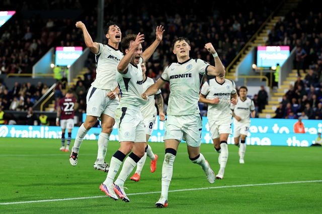Aidan Morris of Middlesbrough celebrates after scoring to make it 0-1 during the Sky Bet Championship match Burnley vs Middlesbrough at Turf Moor, Burnley, United Kingdom on 02 September 2026

(Photo by Jorge Horsted/News Images)