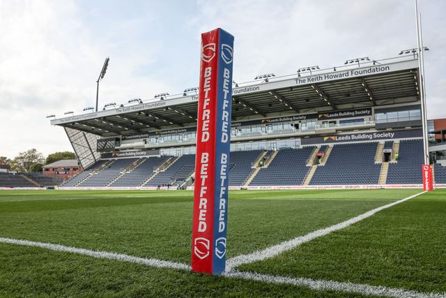 A general view of Headingley Stadium during the Betfred Super League round 9 match Leeds Rhinos vs Hull KR at Headingley Stadium, Leeds, United Kingdom, 25th April 2025

(Photo by Mark Cosgrove/News Images)