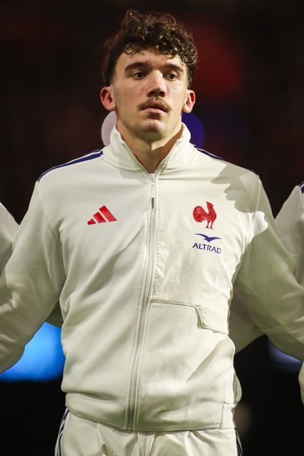 Fabien Brau-Boirie of France lines up for the National Anthem during the Guinness Six Nations match Wales vs France at Principality Stadium, Cardiff, United Kingdom, 15th February 2026

(Photo by Andrew Lewis/News Images)