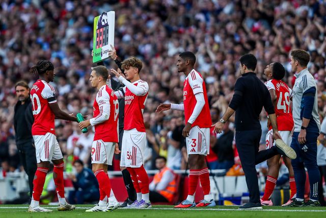 Max Robert Dowman of Arsenal makes his debut during the Premier League match Arsenal vs Leeds United at Emirates Stadium, London, United Kingdom, 23rd August 2025

(Photo by Izzy Poles/News Images)