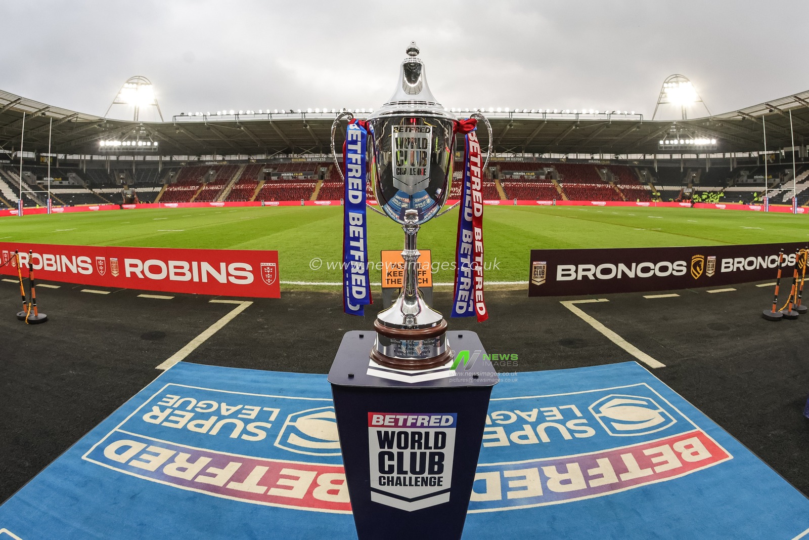 The World Club Challenge Trophy is on display during the World Club Challenge 2026 match Hull KR vs Brisbane Broncos at MKM Stadium, Hull, United Kingdom on 19 February 2026

(Photo by Mark Cosgrove/News Images)