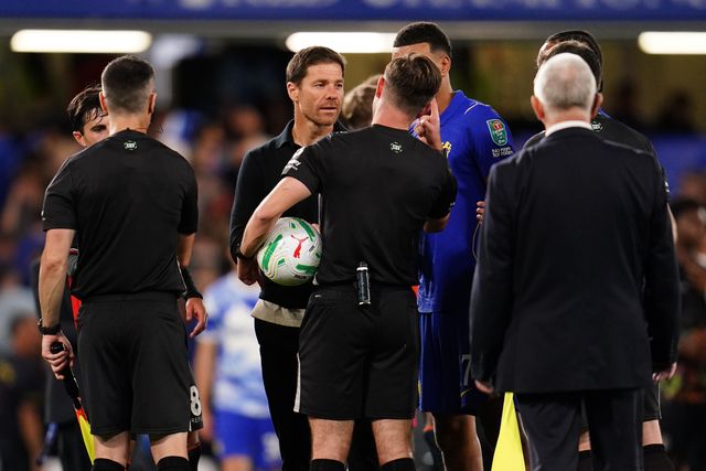 Xabi Alonso manager of Chelsea at full time during the Carabao Cup round 2 match Chelsea vs Luton Town at Stamford Bridge, London, United Kingdom on 27 August 2026

(Photo by Harvey Murphy/News Images)