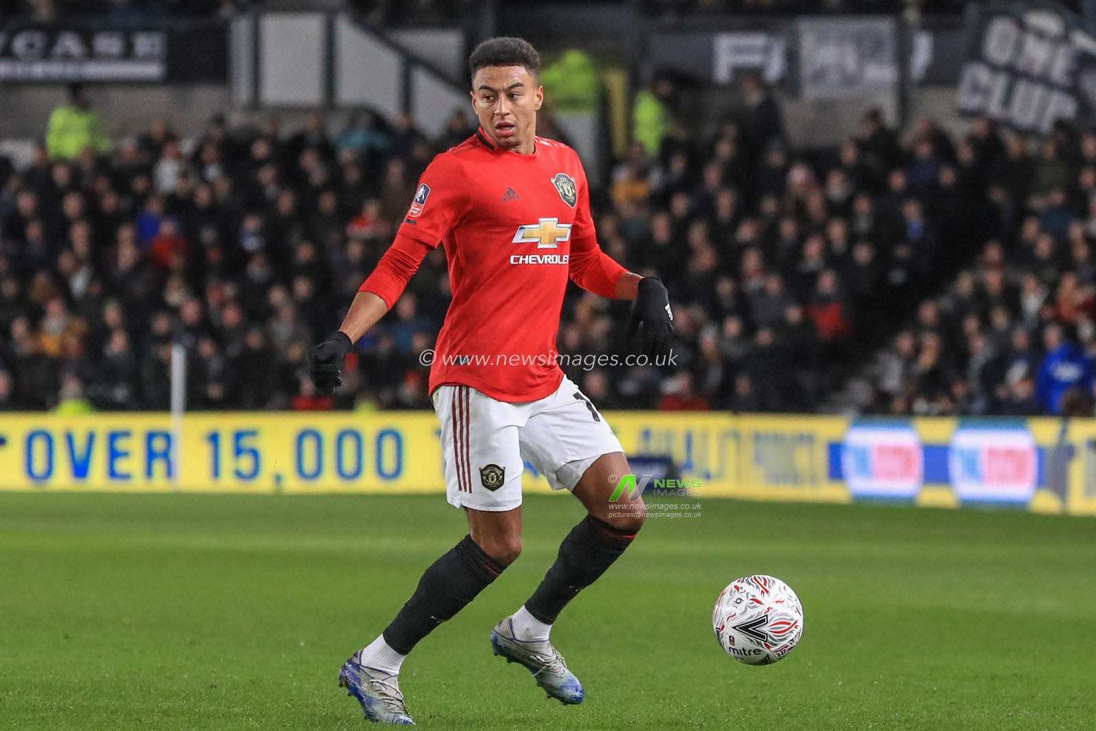 5th March 2020, Pride Park Stadium, Derby, England; Emirates FA Cup 5th Round, Derby County v Manchester United : Jesse Lingard (14) of Manchester United in action during the game