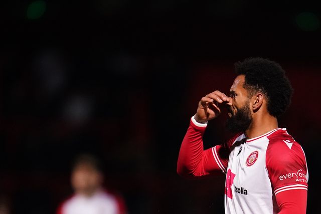 Jordan Roberts of Stevenage during the Sky Bet League One match Stevenage vs Barnsley at Lamex Stadium, Stevenage, United Kingdom on 21st April 2026

(Photo by Harvey Murphy/News Images)