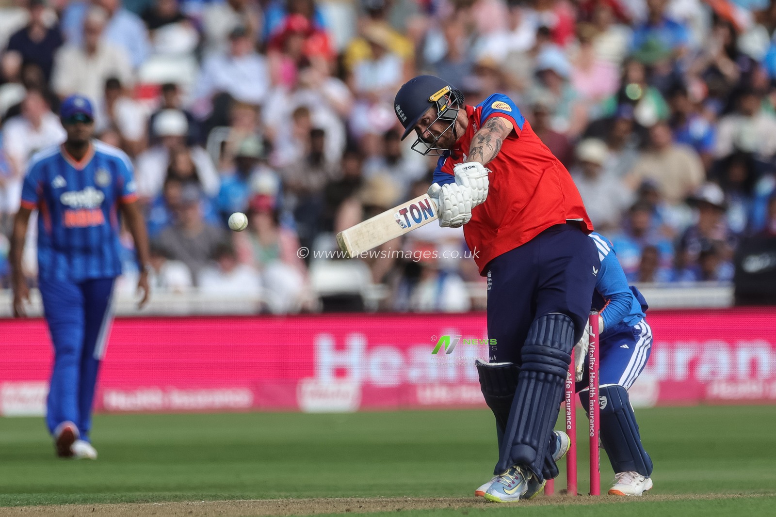 Phil Salt of England hits a four during the Third Vitality T20 International match England vs India at Trent Bridge, Nottingham, United Kingdom on 07 July 2026

(Photo by Mark Cosgrove/News Images)