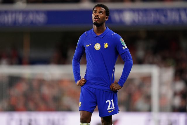 Jorrel Hato of Chelsea during the Carabao Cup round 2 match Chelsea vs Luton Town at Stamford Bridge, London, United Kingdom on 27 August 2026

(Photo by Harvey Murphy/News Images)