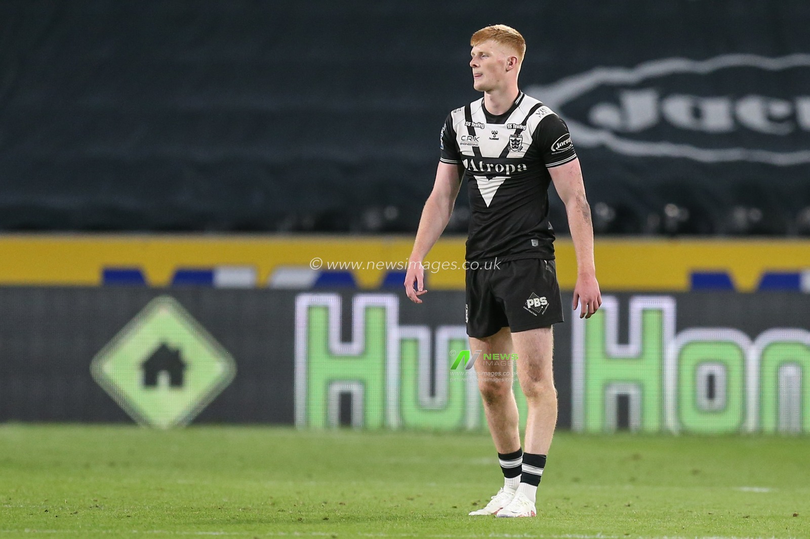 Debutant Harvey Barron #32 of Hull FC during the game