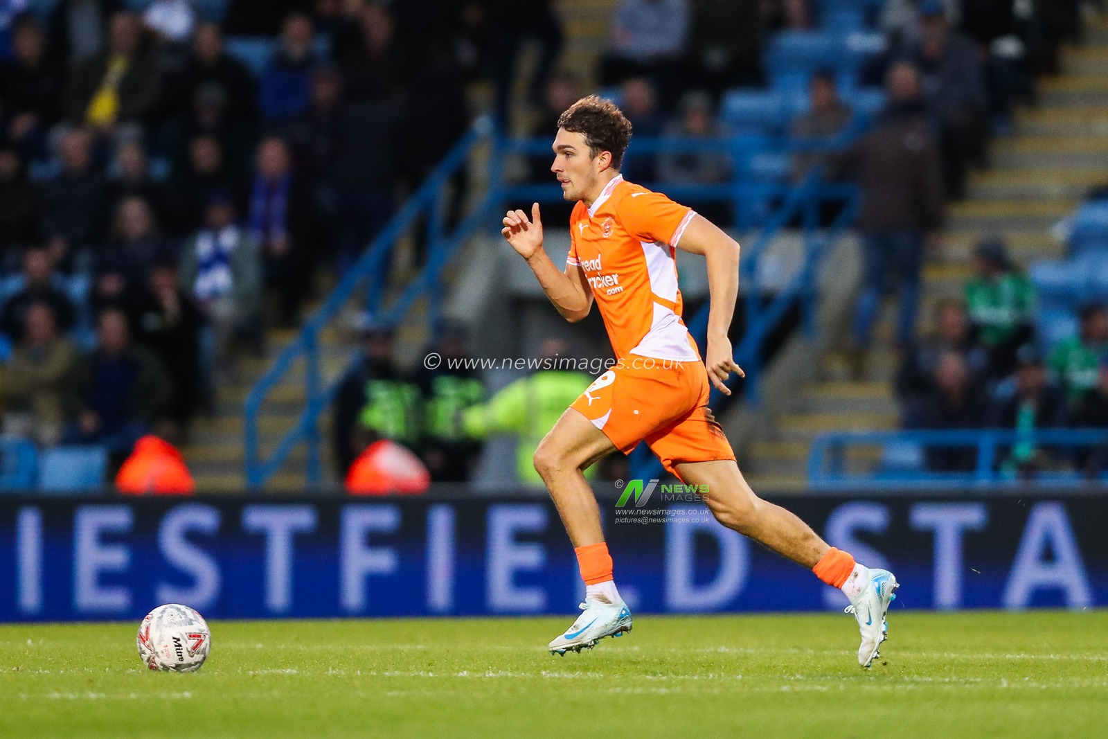 Kyle Joseph of Blackpool breaks with the ball during the Emirates FA Cup First Round match Gillingham vs Blackpool at MEMS Priestfield Stadium, Gillingham, United Kingdom, 2nd November 2024

(Photo by Izzy Poles/News Images)