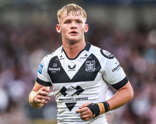 Callum Kemp of Hull FC during the Betfred Super League round 12 match Leigh Leopards vs Hull FC at Leigh Sports Village, Leigh, United Kingdom on 22 May 2026

(Photo by Alfie Cosgrove/News Images)