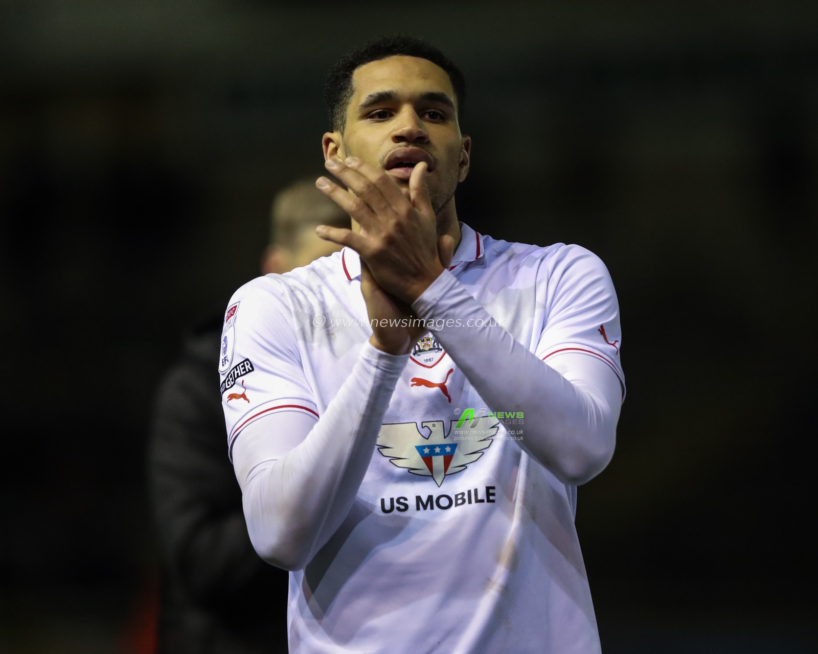 Jon Russell of Barnsley applauds the travelling fans after the game during the Sky Bet League 1 match Carlisle United vs Barnsley at Brunton Park, Carlisle, United Kingdom, 12th March 2024

(Photo by Alfie Cosgrove/News Images)
