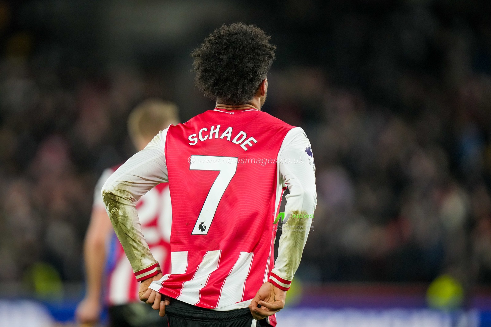 Back of the shirt of goal scorer Kevin Schade of Brentford during the Premier League match Brentford vs Bournemouth at The Gtech Community Stadium, London, United Kingdom, 27th December 2025

(Photo by Maynard Manyowa/News Images)

*** GER AUT SUI OUT ***