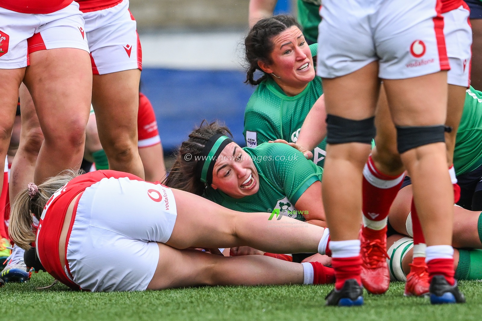 Nichola Fryday of Ireland goes over for a try during the TikTok Womenâ€™s Six Nations match Wales vs Ireland at BT Cardiff Arms Park, Cardiff, United Kingdom, 25th March 2023

(Photo by Craig Thomas/News Images)