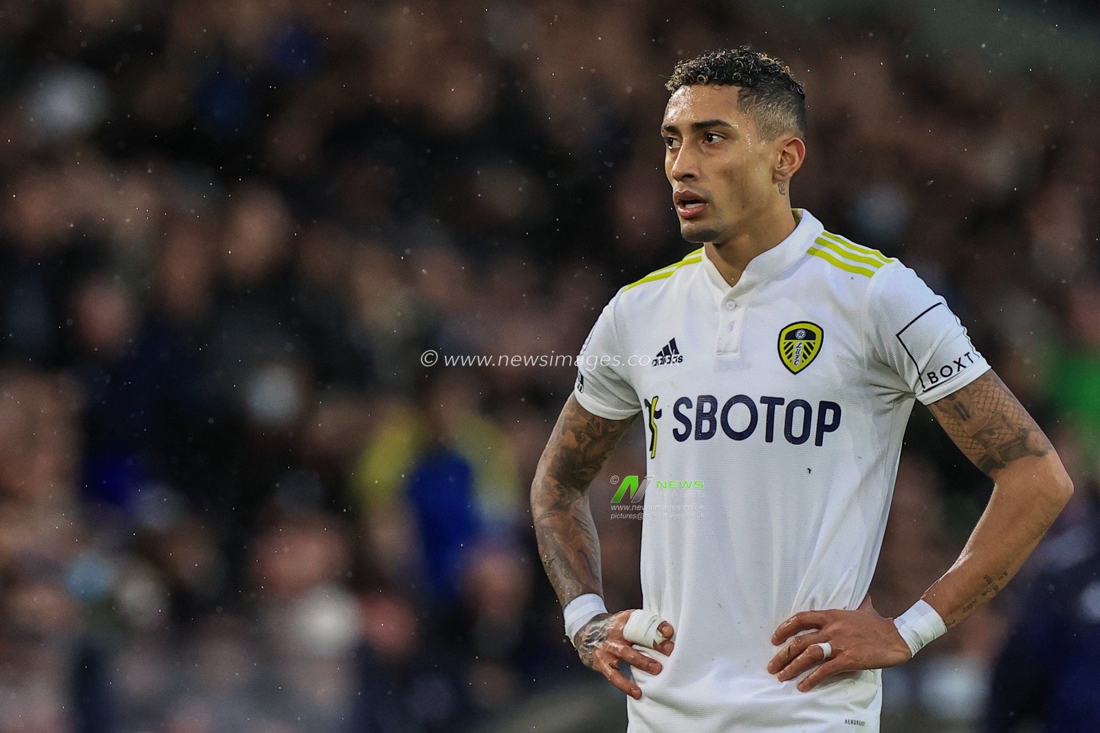 Raphinha #10 of Leeds United in action during the game