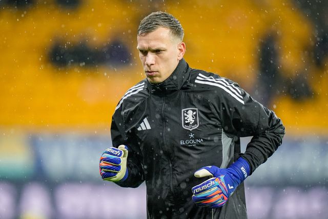 Marco Bizot of Aston Villa in the pregame warmup session  during the Premier League match Wolverhampton Wanderers vs Aston Villa at Molineux, Wolverhampton, United Kingdom on 27 February 2026

(Photo by Maynard Manyowa/News Images)