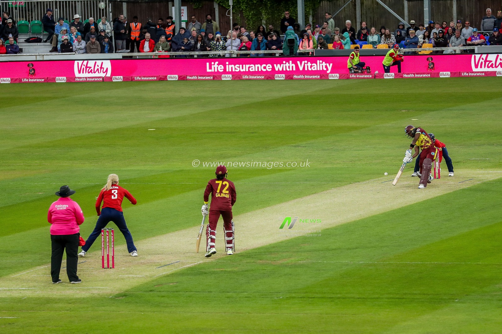 Hayley Matthews of West Indies Women bats during the 3rd Vitality IT20 Series match England Women vs West Indies Women at The Cloud County Ground, Chelmsford, United Kingdom, 26th May 2025

(Photo by Izzy Poles/News Images)