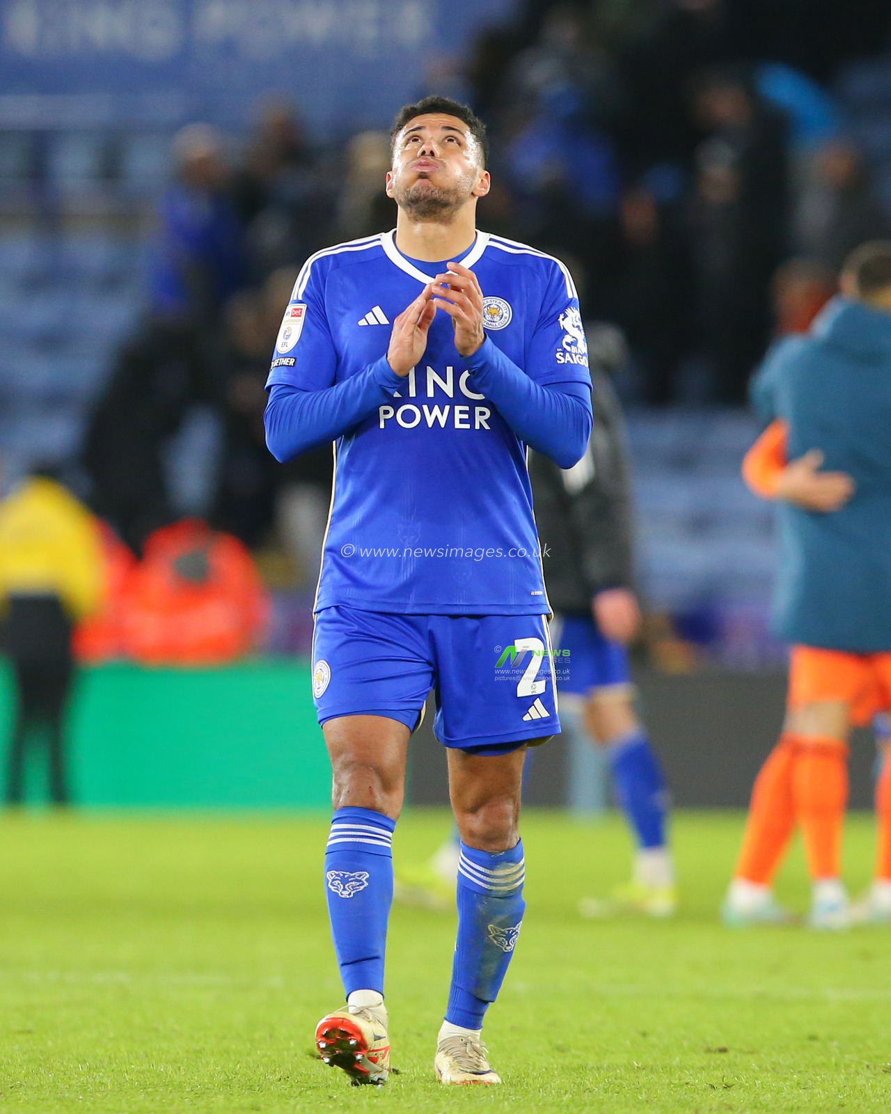 James Justin of  Leicester City shows his frustrations at full time as he claps the fans, during the Sky Bet Championship match Leicester City vs Ipswich Town at King Power Stadium, Leicester, United Kingdom, 22nd January 2024

(Photo by Gareth Evans/News Images)