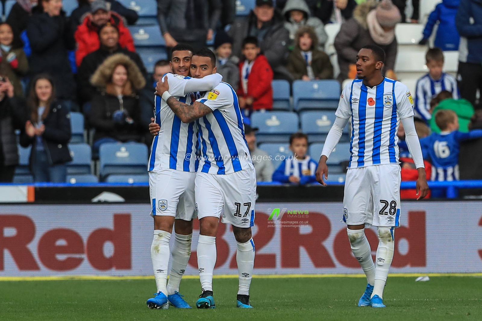 26th October 2019, John Smith's Stadium, Huddersfield, England; Sky Bet Championship, Huddersfield Town v Barnsley : Karlan Grant (16) of Huddersfield Town celebrates his goal to make it 2-0

Credit: Mark Cosgrove/News Images