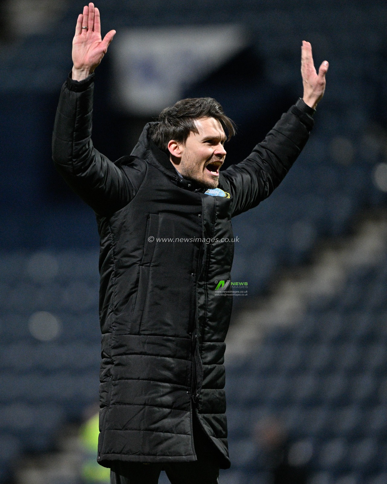 Danny Rohl manager of Sheffield Wednesday celebrates the full time result, during the Sky Bet Championship match Preston North End vs Sheffield Wednesday at Deepdale, Preston, United Kingdom, 29th December 2023

(Photo by Cody Froggatt/News Images)