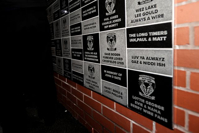 Warrington Wolves 150th anniversary wall unveiling during the Betfred Super League Round 1 match Warrington Wolves vs St Helens at The Halliwell Jones Stadium, Warrington, United Kingdom on 13 February 2026

(Photo by Alfie Cosgrove/News Images)