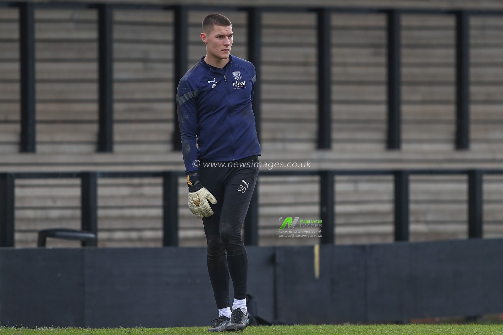 Ted Cann #30 of West Bromwich Albion during the pre-game warm up ahead of the Premier League Cup match West Bromwich Albion vs Middlesbrough U23's at Keys Park, Hednesford, United Kingdom, 5th January 2023

(Photo by Gareth Evans/News Images)