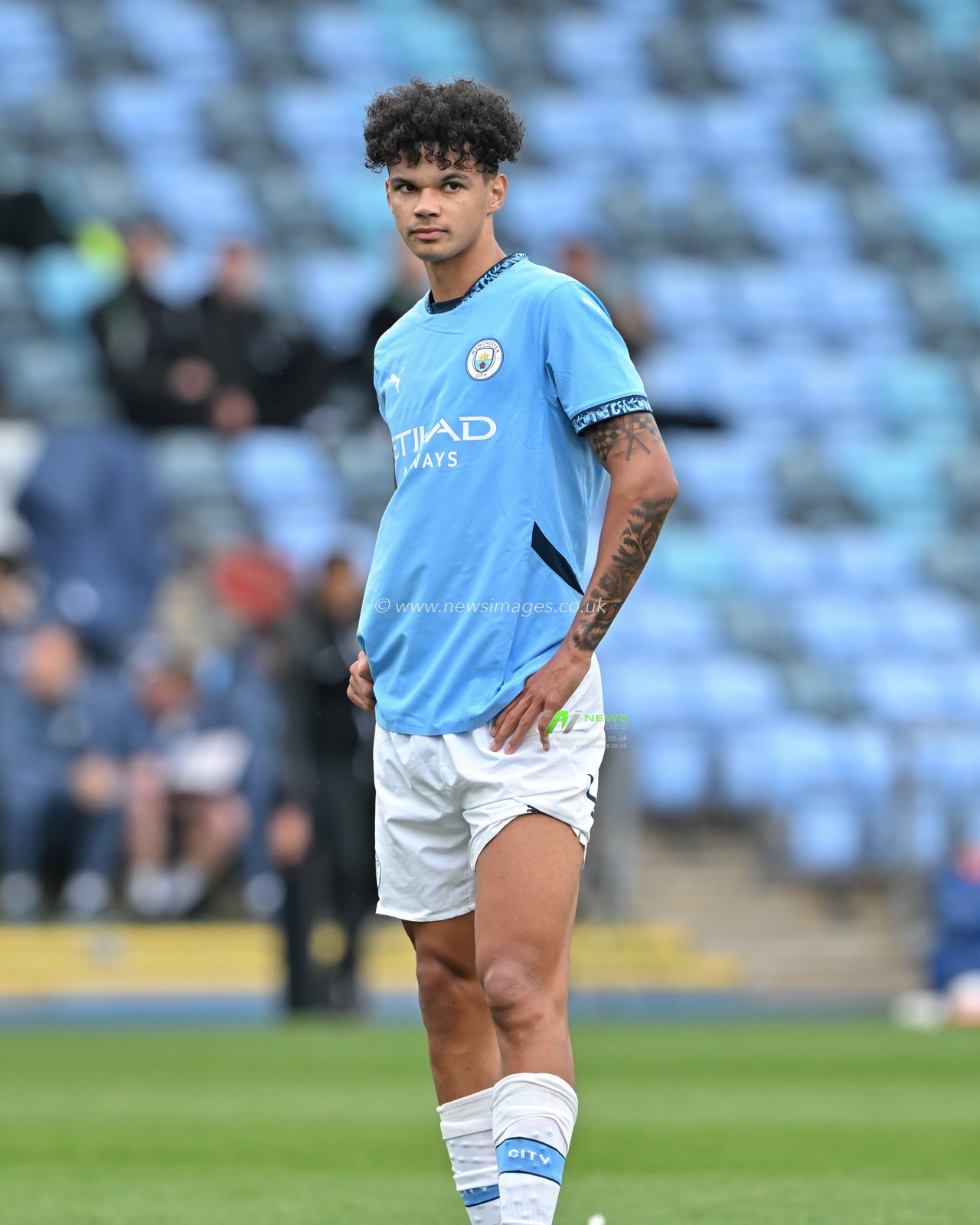 Nico O'Reilly of Manchester City during the Premier League 2 U23 match Manchester City vs Everton at Joie Stadium, Manchester, United Kingdom, 1st September 2024

(Photo by Cody Froggatt/News Images)