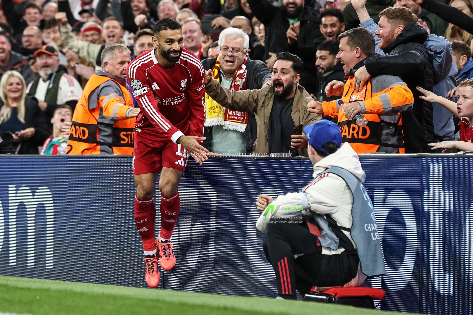 Mohamed Salah of Liverpool celebrates his goal to make it 2-0 during the UEFA Champions League, League Stage Liverpool vs Atletico Madrid at Anfield, Liverpool, United Kingdom, 17th September 2025

(Photo by Alfie Cosgrove/News Images)