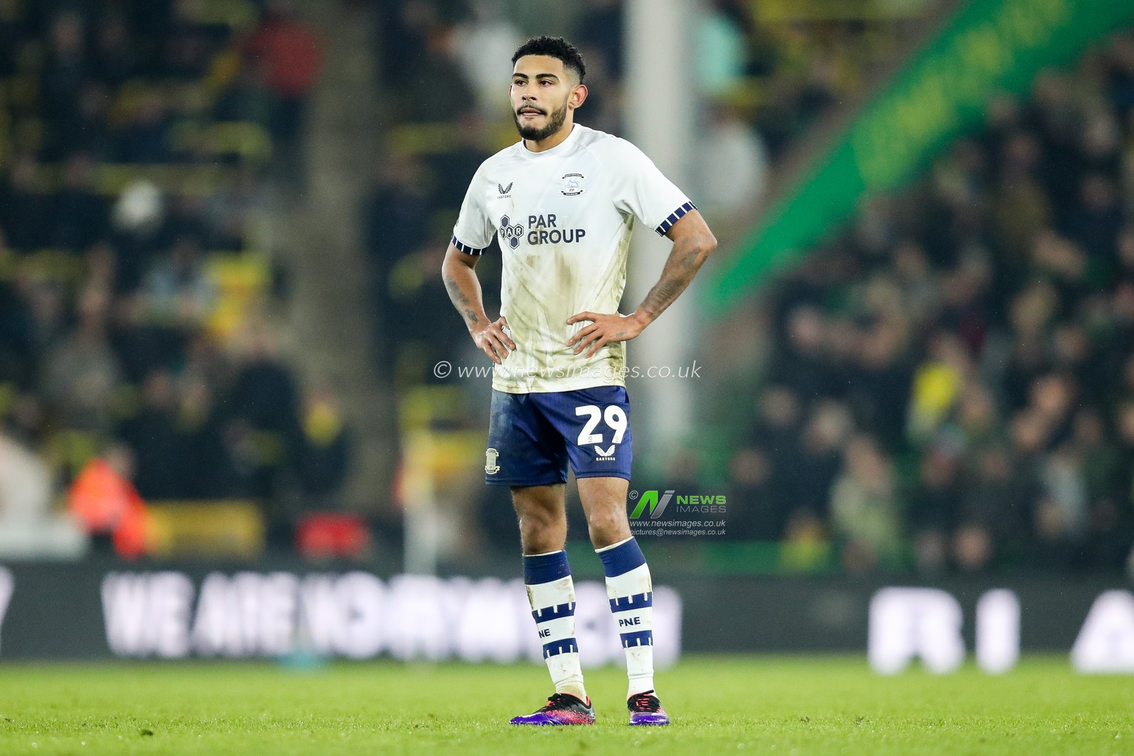 Kaine Kesler-Hayden of Preston North End reacts during the Sky Bet Championship match Norwich City vs Preston North End at Carrow Road, Norwich, United Kingdom, 11th February 2025

(Photo by Izzy Poles/News Images)