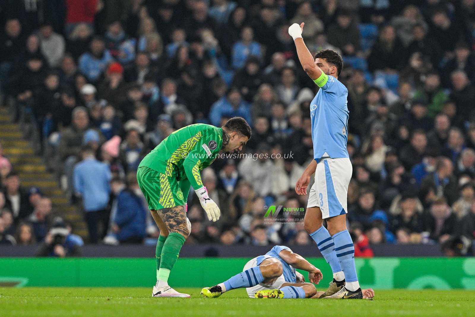 Mateo KovaÄiÄ‡ of Manchester City goes down with an injury during the UEFA Champions League match Manchester City vs F.C. Copenhagen at Etihad Stadium, Manchester, United Kingdom, 6th March 2024

(Photo by Cody Froggatt/News Images)